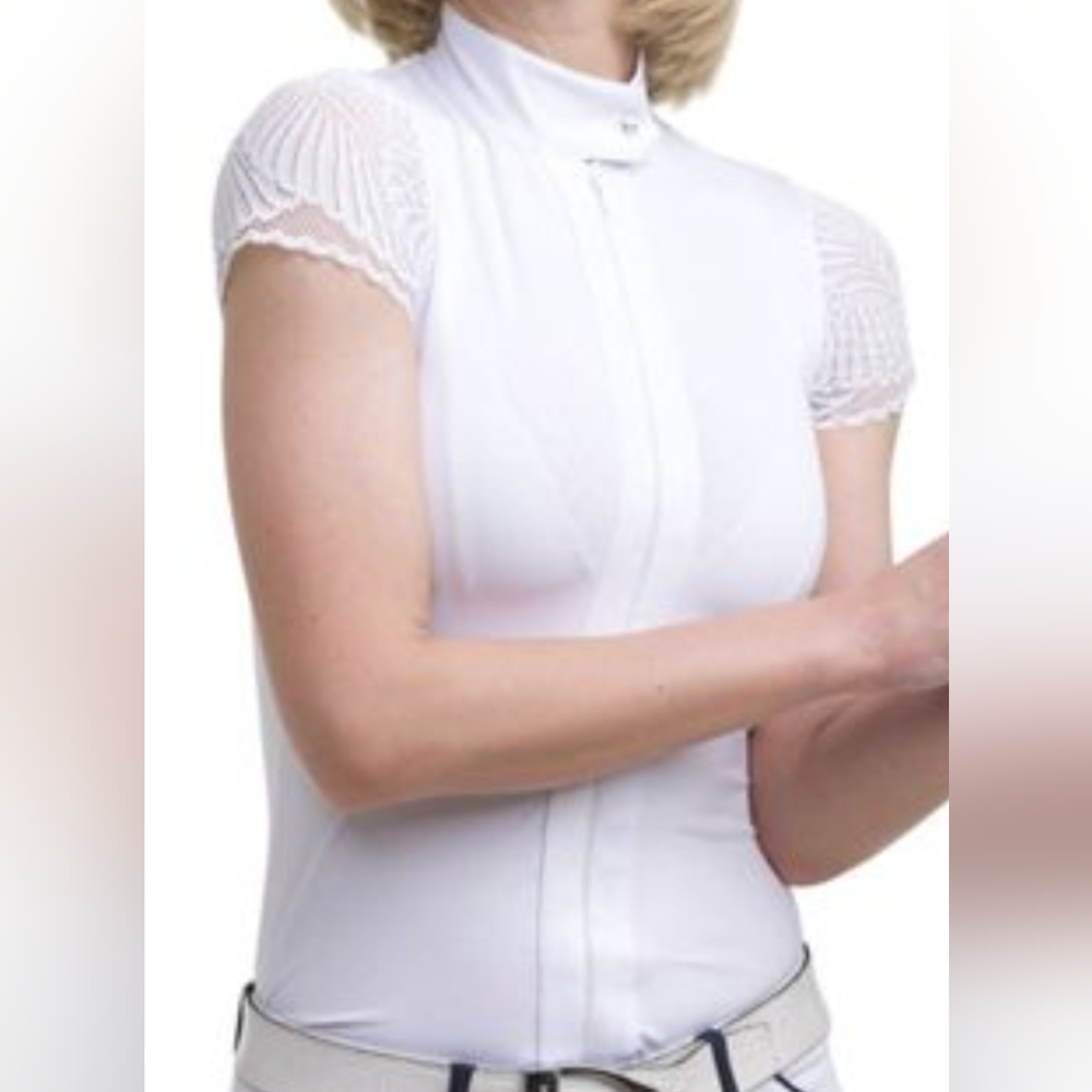 *Used once! Cavalliera Ladies 'Angel' Short Sleeve Show shirt, size 6/Small, EUC